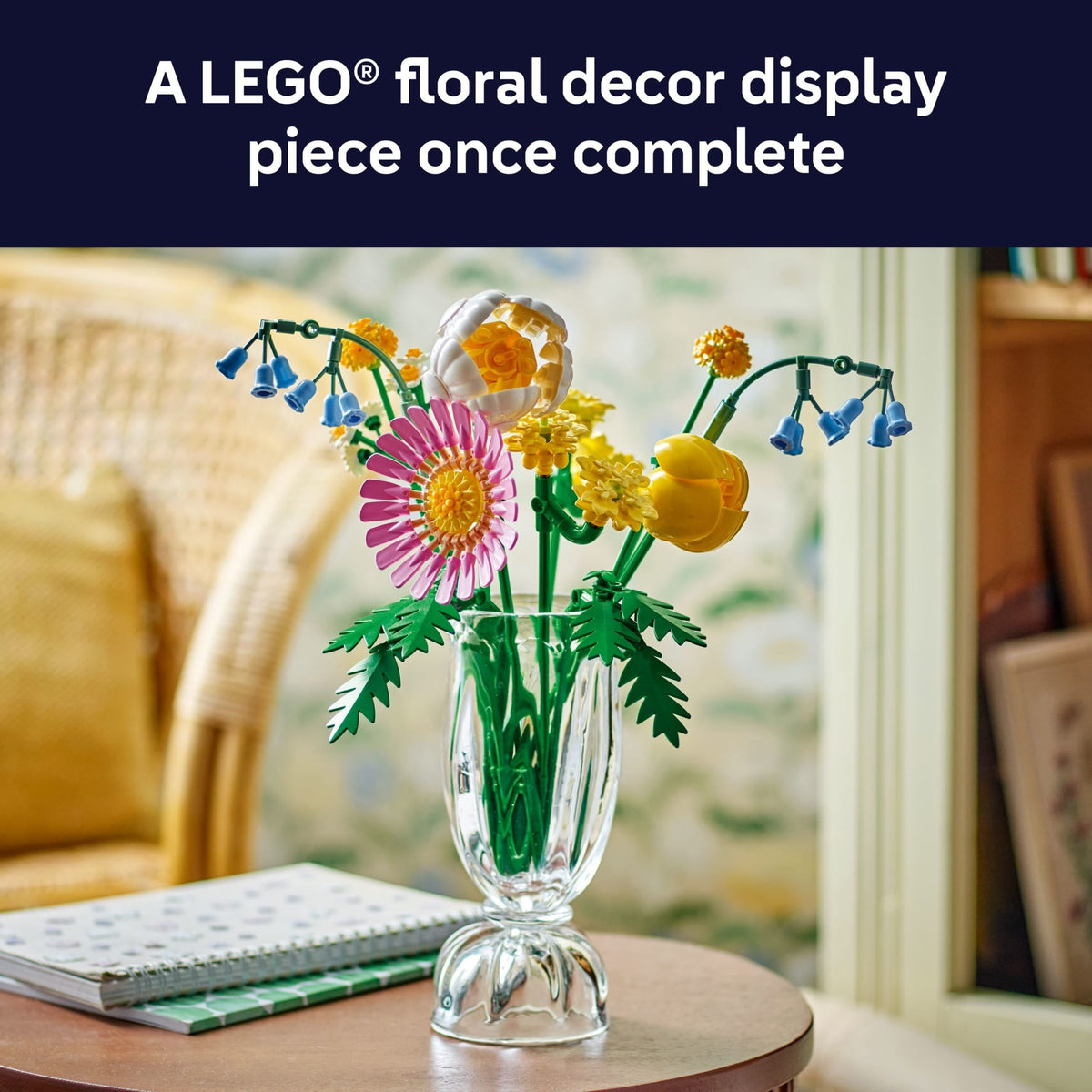 LEGO Botanicals Petite Sunny Bouquet Flower Set - Building Toy for Kids 9+ - DIY Flower Arrangement for Home Decor - Gift for Birthdays - Faux Bluebells, Tulip, Daisy, & More - 10347