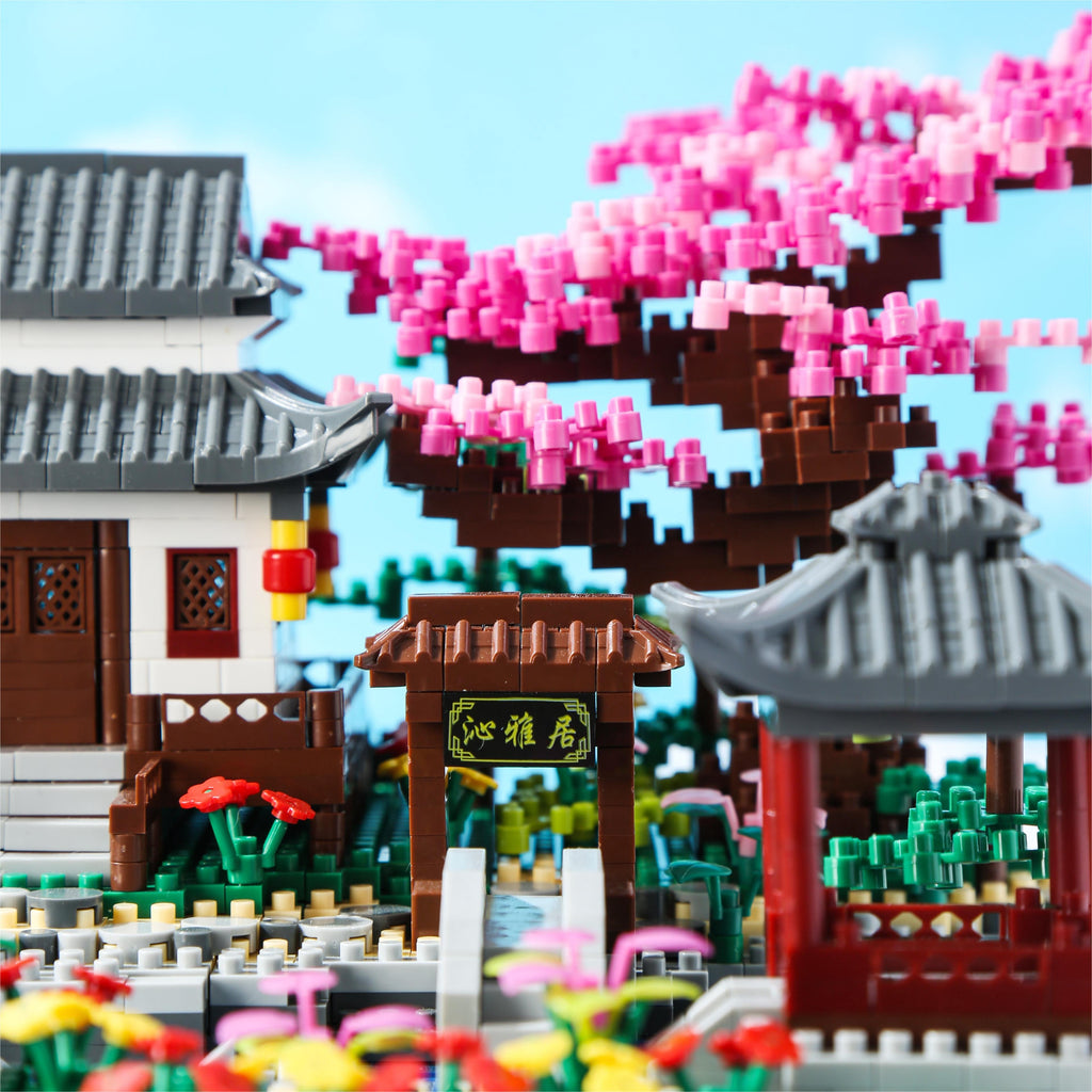 Yushinv Cherry Blossom Tree Building Set with Gift Box, Original Music (Type :Symphony), Japanese Sakura Tree House Lights Building Kit 3320 Pcs