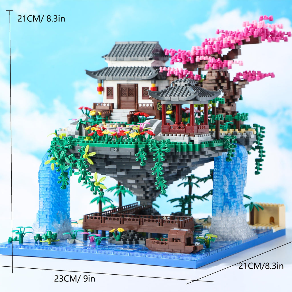 Yushinv Cherry Blossom Tree Building Set with Gift Box, Original Music (Type :Symphony), Japanese Sakura Tree House Lights Building Kit 3320 Pcs