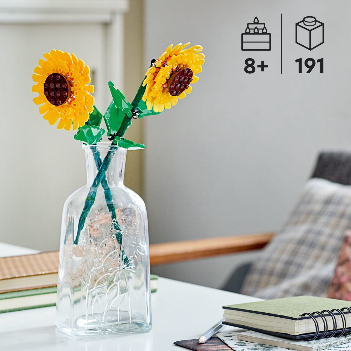 LEGO Sunflowers - Building Toy for Girls & Boys, Ages 8+ - Creative Gift for Kids - Artificial Flowers for Home Decor & Display - 40524